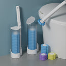 Toilet brush - Replacement brush heads - Replaceable toilet brush set - Highly effective cleaning - Suitable for bathrooms and toilets -40*10cm- Hygienic and convenient (Ocean Blue)