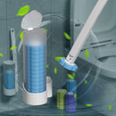 Toilet brush - Replacement brush heads - Replaceable toilet brush set - Highly effective cleaning - Suitable for bathrooms and toilets -40*10cm- Hygienic and convenient (Ocean Blue)