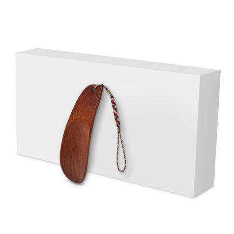 Shoehorn - Wooden Mini Shoehorn - Portable Shoe Helper - Japanese Design - Compact - With Braided Wrist Strap - Suitable for Children