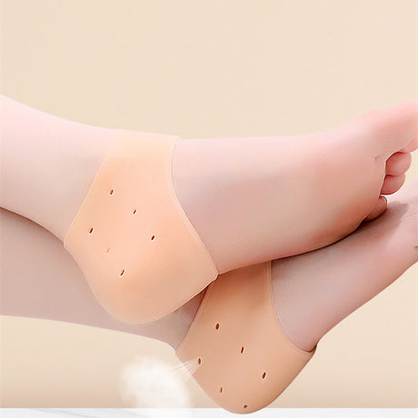 Silicone Heel Protectors – Anti-Crack Heel Socks – Moisturizing Heel Socks for Dry & Cracked Heels – Comfortable for Women and Men – Anti-Friction & Recovery