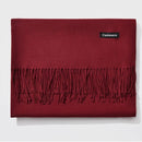 Viscose Burgundy Red Wine Shawl Scarf for Women, Oversized Soft Lightweight 70x200 cm Wrap with Tassel, Perfect Winter Claret Scarf