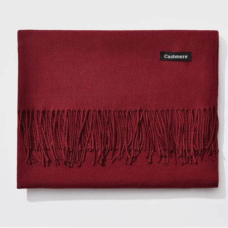 Viscose Burgundy Red Wine Shawl Scarf for Women, Oversized Soft Lightweight 70x200 cm Wrap with Tassel, Perfect Winter Claret Scarf