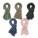 Autumn Winter Men's Basic Cotton Scarf, Medium Thickness for All Seasons, Versatile Black Oversized Soft Warm Touch