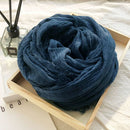 Autumn Winter Men's Basic Cotton Scarf, Medium Thickness for All Seasons, Versatile Black Oversized Soft Warm Touch