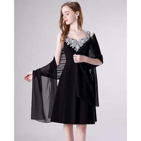 Soft Black Chiffon Shawl Wrap 190x45 cm for Wedding Evening Dress, Bridal Cape with Elegant Flowing Design, Lightweight Party Cover