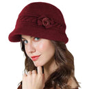 Women's Elegant Warm Knitted Cloche Hat in Hemp Color, One Size Fits Most 56-58 cm Stretchable, Multifunctional Winter Skating Snowboarding Beanie
