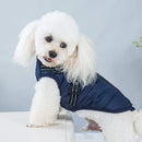 Navy Blue Winter Waterproof Dog Jacket with Integrated Harness, Windproof Warm Coat with Reflective Trim, Size XL for Large Dogs with Adjustable Collar