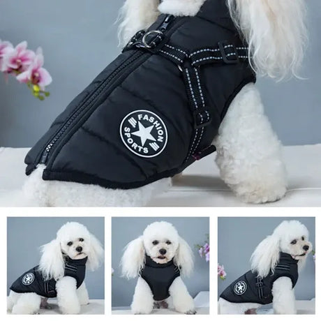 Green Waterproof Winter Dog Jacket with Built-in Harness, Windproof Warm Coat with Reflective Strips and Elastic Belly Band, Size XL for Large Dogs