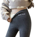 Dark Gray Sherpa Fleece Lined High Waist Winter Leggings for Women, Thick Soft Thermal Pants with Slimming Stretchy Fit, Plus Size 3XL for Cold Weather