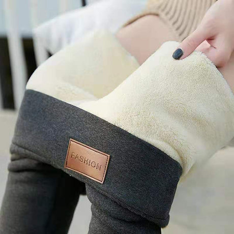 Grey Sherpa Fleece Lined High Waist Winter Leggings for Women, Thick Cashmere Feel Thermal Pants with Stretchy Fit, Plus Size 4XL for Cold Weather Comfort