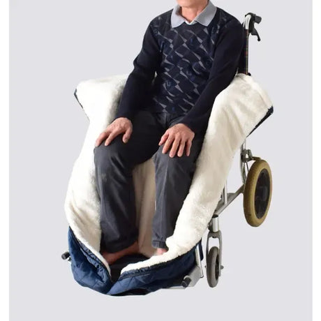 Lightweight Thickened Wheelchair Blanket with Plaid Outer Fabric, Windproof Warm Berber Fleece Lining for Legs and Waist, Half-Wrapped Style for Mobility