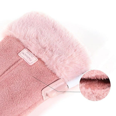 USB Rechargeable Heated Gloves for Women with 3-Level Temperature Control, Touchscreen Compatible Soft Suede with Coral Fleece Lining, Requires Power Bank