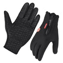 Black Winter Windproof Waterproof Thermal Touch Gloves for Men and Women, Anti-Slip Rubber Palm, Zipper Closure for Easy Wear, Size L for Outdoor Sports