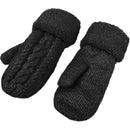 Thick Fleece Lined Warm Knitted Mittens for Women, Super Soft Thermal Winter Hand Warmers with Stretchy Elastic Wrist, One Size for Most Hand Shapes
