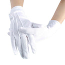 White Adult One Size Fingerless Gloves with Snap Button Closure and Embroidered Seams, Perfect for Christmas Saint Nicholas Carnival Halloween Costume Parties