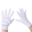 White Adult One Size Fingerless Gloves with Snap Button Closure and Embroidered Seams, Perfect for Christmas Saint Nicholas Carnival Halloween Costume Parties