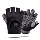 Black Half Finger Fitness Training Gloves for Men and Women, Breathable Mesh Back with Non-Slip Microfiber Palm, Wrist Protection Size XL for Gym and Cycling