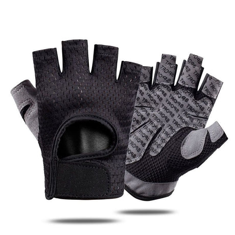 Black Half Finger Fitness Training Gloves for Men and Women, Breathable Mesh Back with Non-Slip Microfiber Palm, Wrist Protection Size XL for Gym and Cycling