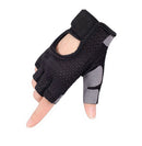Black Half Finger Fitness Training Gloves for Men and Women, Breathable Mesh Back with Non-Slip Microfiber Palm, Wrist Protection Size XL for Gym and Cycling