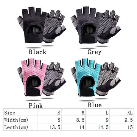 Black Half Finger Fitness Training Gloves for Men and Women, Breathable Mesh Back with Non-Slip Microfiber Palm, Wrist Protection Size XL for Gym and Cycling