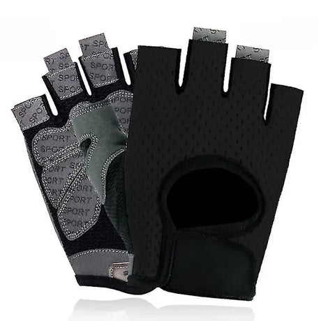 Women's Half Finger Gym Gloves with Non-Slip Gel Pads for Weightlifting, Bodybuilding, and Cycling, Breathable Elastic Fabric Size L for Secure Grip