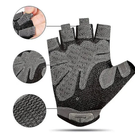 Women's Half Finger Gym Gloves with Non-Slip Gel Pads for Weightlifting, Bodybuilding, and Cycling, Breathable Elastic Fabric Size L for Secure Grip