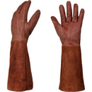 Long Thorn-Resistant Gardening Gloves for Women, Rose Pruning and Cactus Handling Protective Arm Covers, Thick Cowhide Leather with Cotton Lining