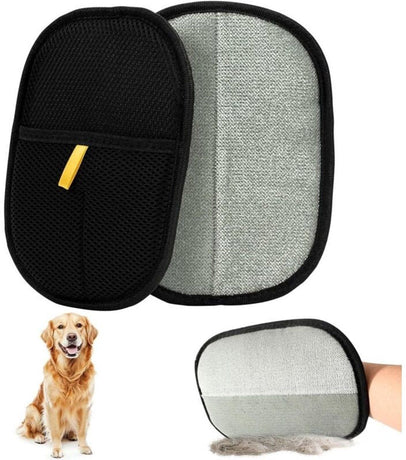 2-Piece Electrostatic Pet Hair Removal Gloves for Cats and Dogs, Reusable Washable Grooming Mitt for Furniture Clothing and Car Seats