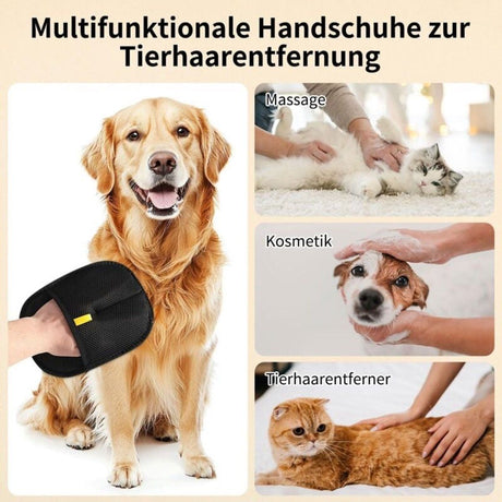 2-Piece Electrostatic Pet Hair Removal Gloves for Cats and Dogs, Reusable Washable Grooming Mitt for Furniture Clothing and Car Seats