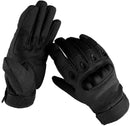 Black Men's Motorcycle Tactical Gloves with Knuckle Protection, Breathable Mesh Vents, Non-Slip Silicone Palm, Touchscreen Fingertips for Riding and Training