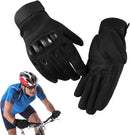 Black Men's Motorcycle Tactical Gloves with Knuckle Protection, Breathable Mesh Vents, Non-Slip Silicone Palm, Touchscreen Fingertips for Riding and Training