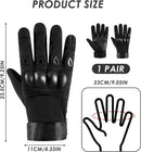Black Men's Motorcycle Tactical Gloves with Knuckle Protection, Breathable Mesh Vents, Non-Slip Silicone Palm, Touchscreen Fingertips for Riding and Training