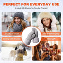 Black Thick Fleece Lined Insulated Mittens for Women, Crochet Knit Design with Inner Fleece Lining, Button Fastening Stretchy Fit for Cold Weather