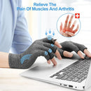 Fingerless Arthritis Compression Gloves for Pain Relief and Warmth, Breathable Cotton Spandex Blend for Typing Gaming and Daily Activities Size M