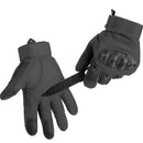 Black Tactical Military Gloves with Touchscreen Compatibility, Reinforced Nylon Construction with Non-Slip Panels and Adjustable Velcro Cuffs Size L
