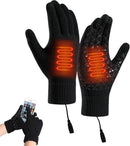 USB Heated Gloves with Touchscreen and Removable Heating Core, Fast Heating Anti-Slip Acrylic Knit for Winter Sports and Outdoor Activities, Requires 5V2A Power