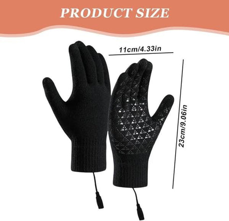 USB Heated Gloves with Touchscreen and Removable Heating Core, Fast Heating Anti-Slip Acrylic Knit for Winter Sports and Outdoor Activities, Requires 5V2A Power