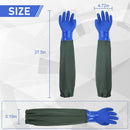 Waterproof Long Rubber Pond Gloves with 28 Inch Sleeves, Thick PVC Wear Resistant for Car Wash Fishing Digging and Chemical Handling with Seamless Cotton Liner
