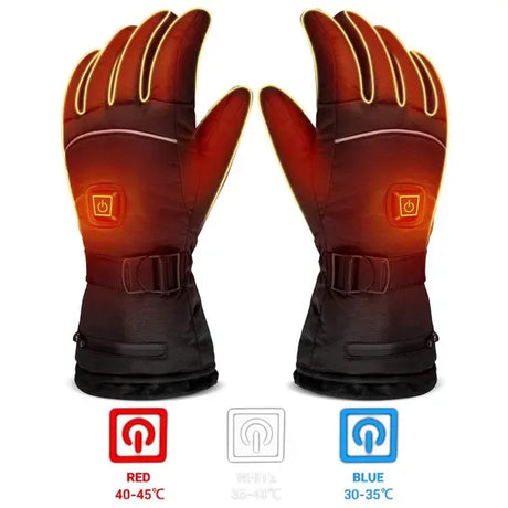 Rechargeable Heated Mittens Gloves with 4000mAh Lithium Battery, 3 Temperature Settings 30-45°C, Water-Repellent Touchscreen Compatible Size L