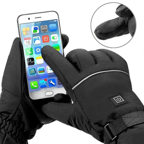 Rechargeable Heated Mittens Gloves with 4000mAh Lithium Battery, 3 Temperature Settings 30-45°C, Water-Repellent Touchscreen Compatible Size L