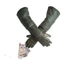 Thick Cowhide Animal Handling Gloves for Dog Cat Bird Snake Parrot Lizard, Anti-Bite and Scratch Protection with Cotton Lining for Gardening and Wild Animal Care