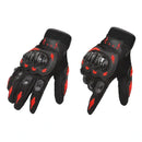 Red Full Finger Outdoor Cycling Motorcycle Sports Gloves, Nylon Material with Comfortable Sweat Holes and Joint Protection, Anti-Slip Anti-Impact Size XL