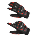 Red Full Finger Outdoor Cycling Motorcycle Sports Gloves, Nylon Material with Comfortable Sweat Holes and Joint Protection, Anti-Slip Anti-Impact Size XL