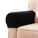 Black Stretch Spandex Armrest Covers Set of 2 for Sofa Armchair Recliner, Soft Flexible Furniture Protectors Against Stains and Scratches with Machine Washable Care