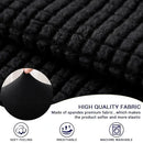 Black Stretch Spandex Armrest Covers Set of 2 for Sofa Armchair Recliner, Soft Flexible Furniture Protectors Against Stains and Scratches with Machine Washable Care