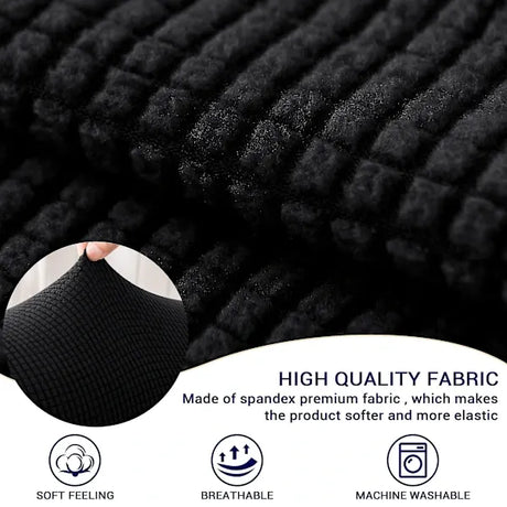 Black Stretch Spandex Armrest Covers Set of 2 for Sofa Armchair Recliner, Soft Flexible Furniture Protectors Against Stains and Scratches with Machine Washable Care