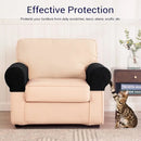 Black Stretch Spandex Armrest Covers Set of 2 for Sofa Armchair Recliner, Soft Flexible Furniture Protectors Against Stains and Scratches with Machine Washable Care