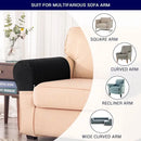Black Stretch Spandex Armrest Covers Set of 2 for Sofa Armchair Recliner, Soft Flexible Furniture Protectors Against Stains and Scratches with Machine Washable Care