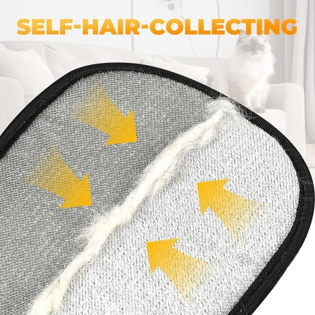 Electrostatic Fur Removal Glove 2-Pack for Cats Dogs, Washable Reusable Pet Hair Remover Mitt for Furniture Clothing and Car Seats, Eco-Friendly Grooming Tool