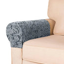 Stretchy Armrest Covers Set of 2 for Sofa and Armchair, Soft Spandex Polyester Jacquard Fabric with Non-Slip Design, Furniture Protectors Machine Washable Easy Care